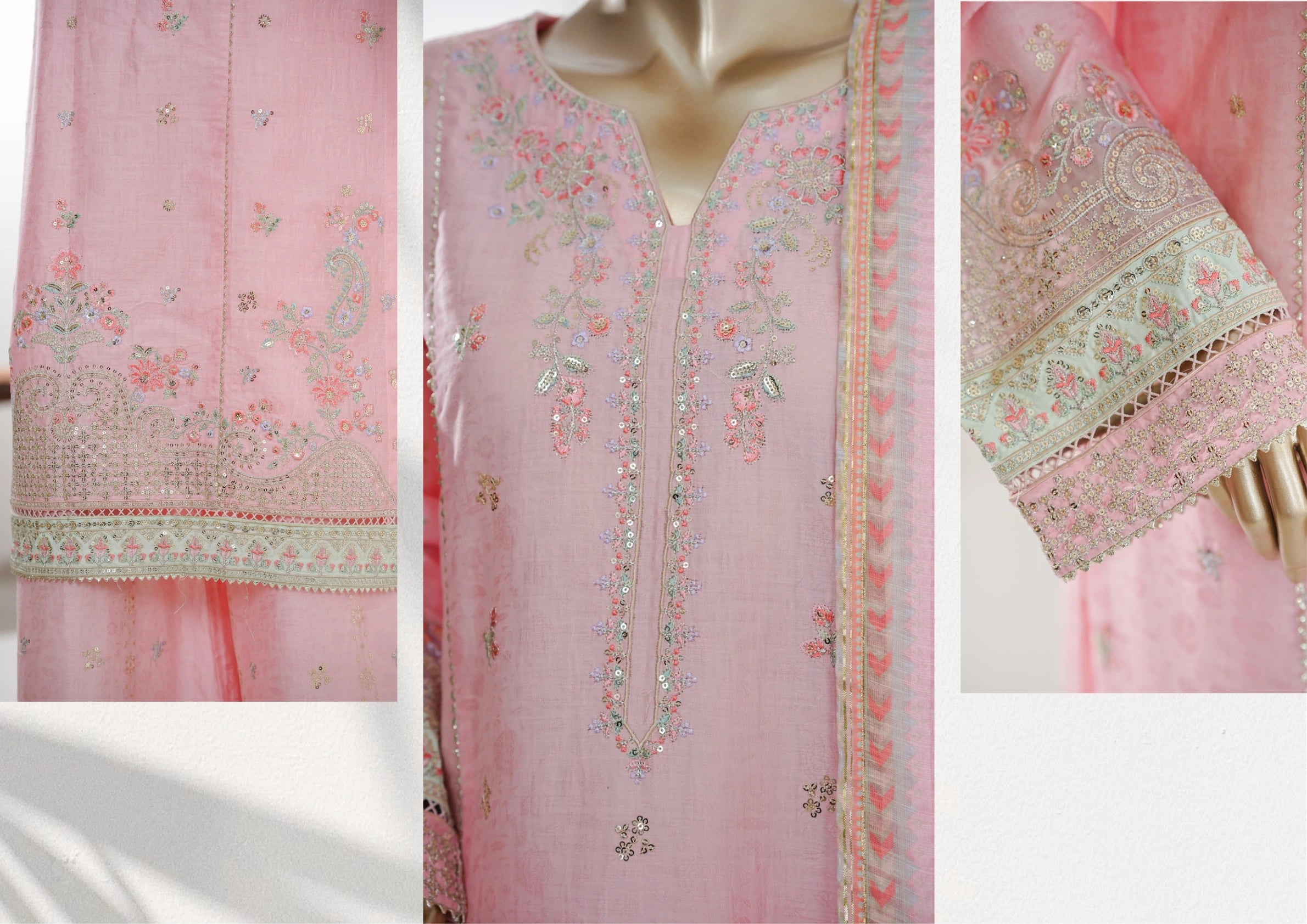 Premium Embroidered 3-Piece Pakistani Suit