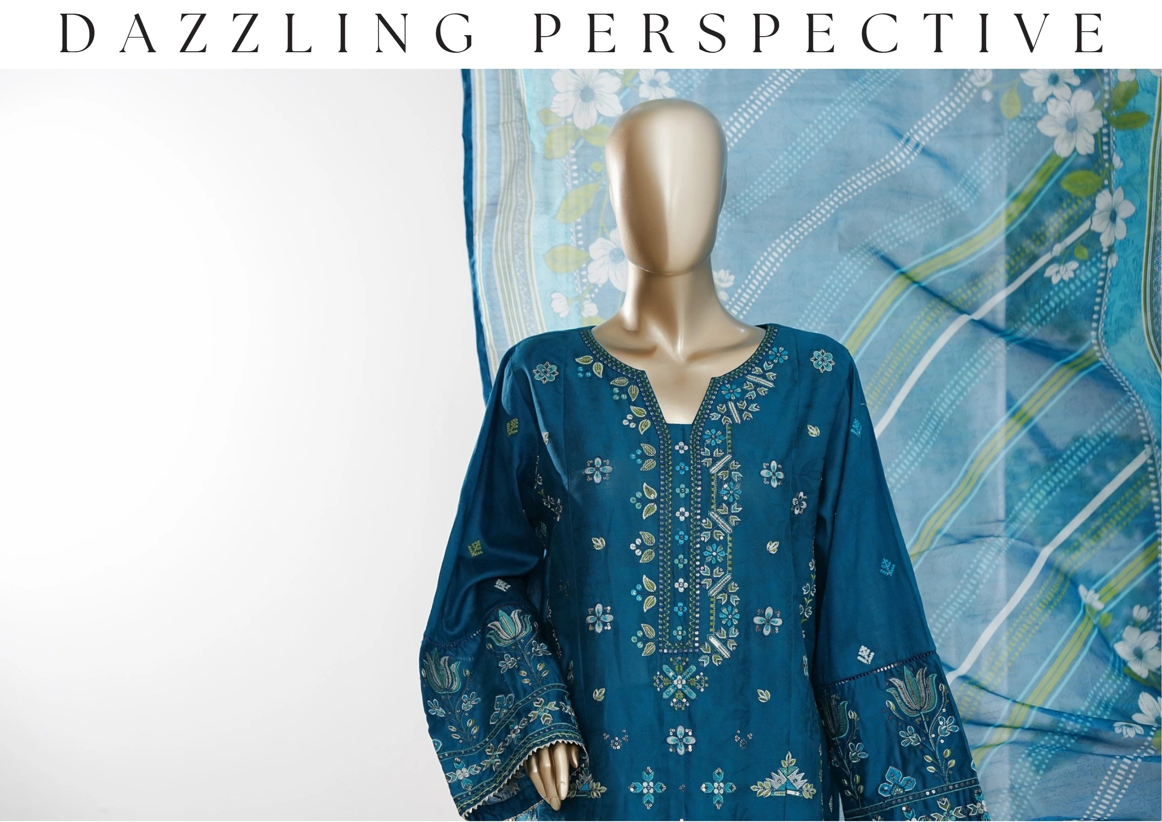 Premium Embroidered 3-Piece Pakistani Suit