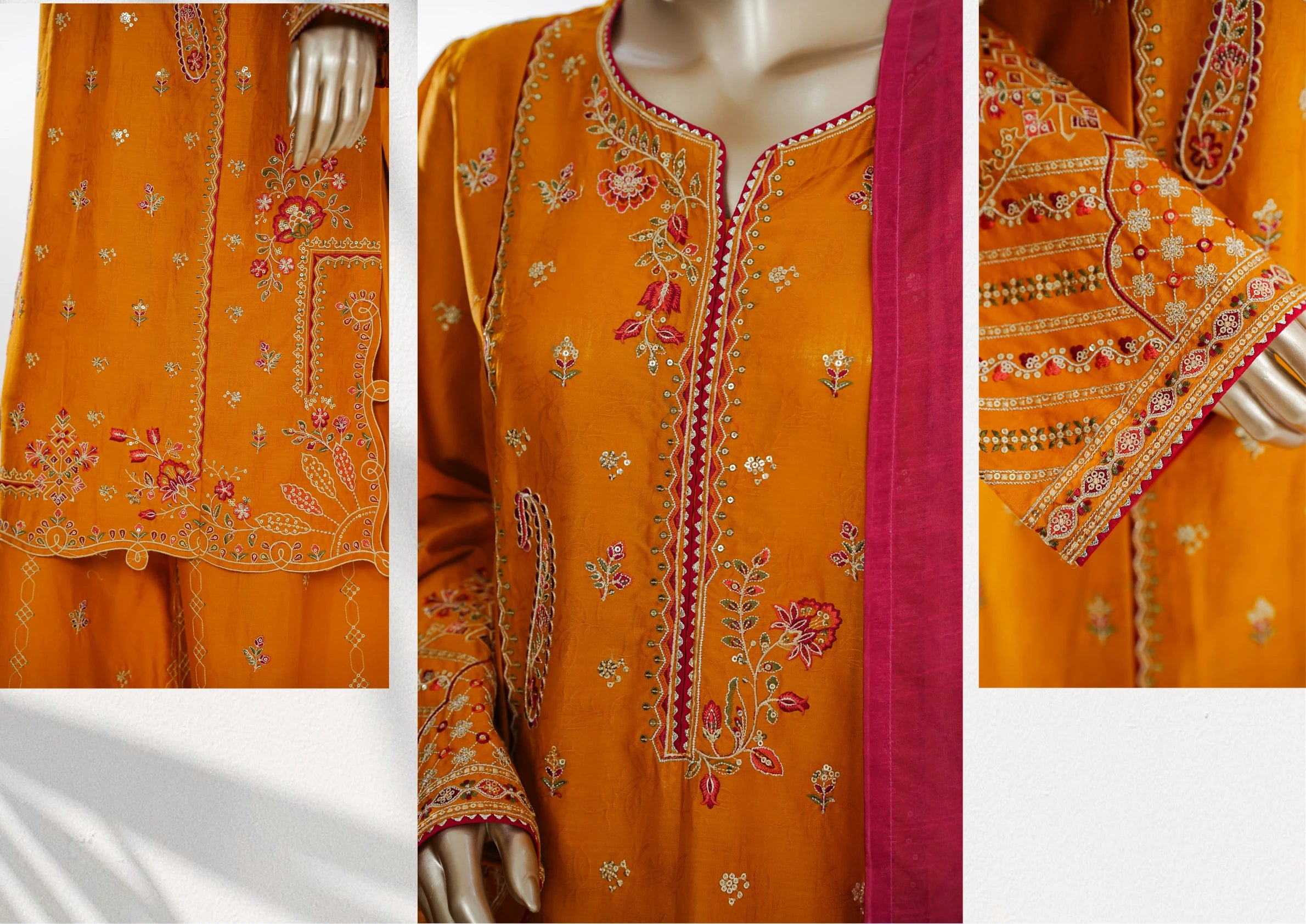 Premium Embroidered 3-Piece Pakistani Suit