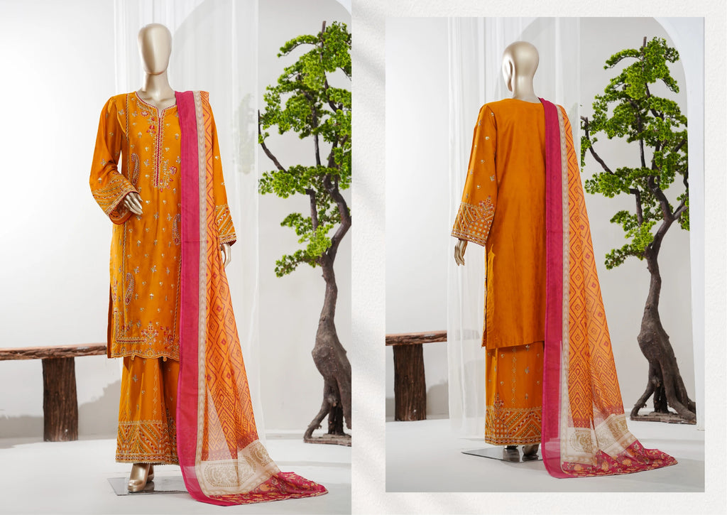 Premium Embroidered 3-Piece Pakistani Suit
