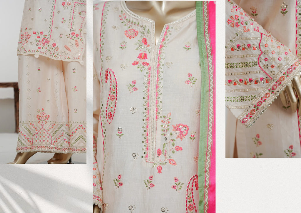Premium Embroidered 3-Piece Pakistani Suit