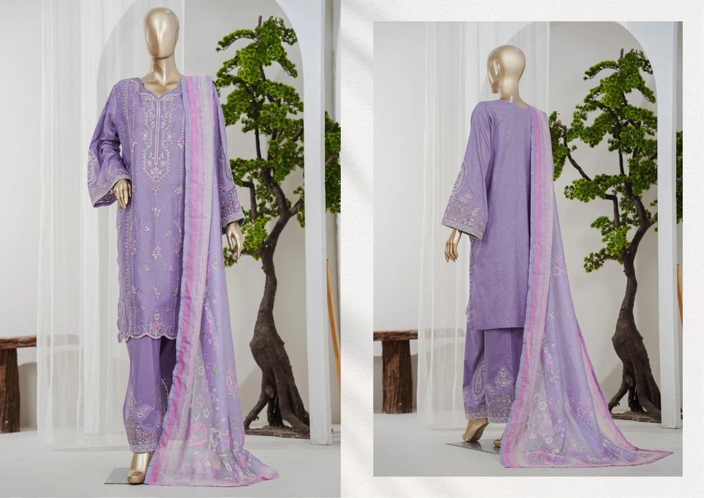 Premium Embroidered 3-Piece Pakistani Suit
