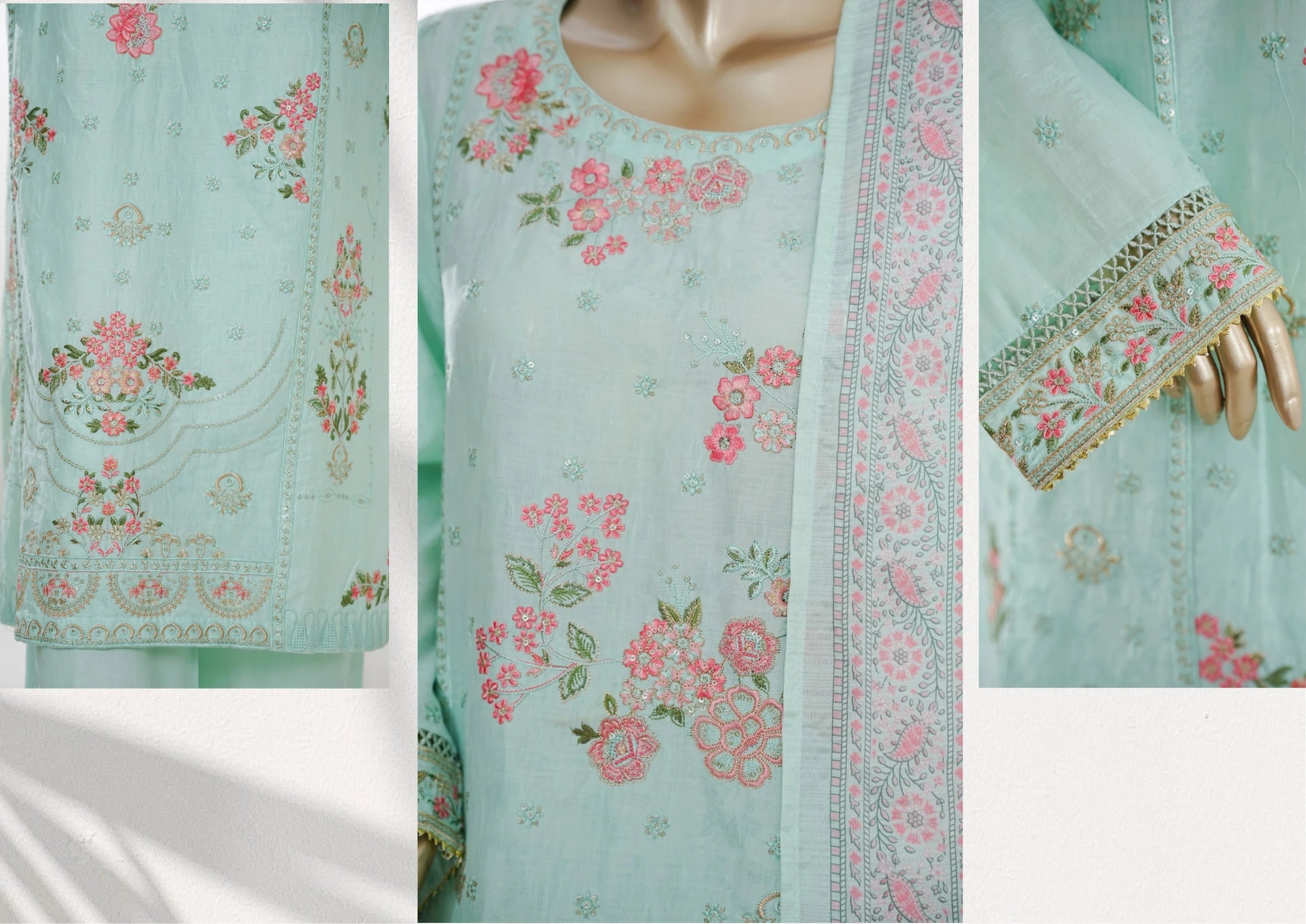 Premium Embroidered 3-Piece Pakistani Suit