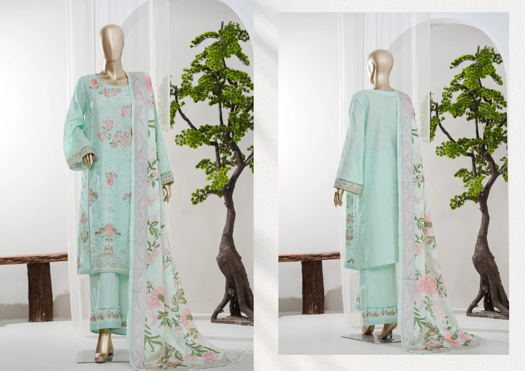 Premium Embroidered 3-Piece Pakistani Suit