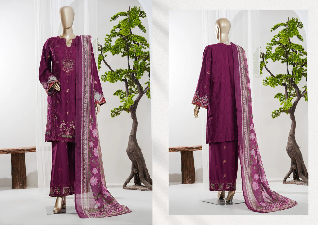 Premium Embroidered 3-Piece Pakistani Suit