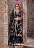 Black Embroidered Luxury 3-Piece Suit with Organza Dupatta
