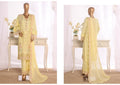 Luxury Butter Yellow Embroidered 3 Piece Suit