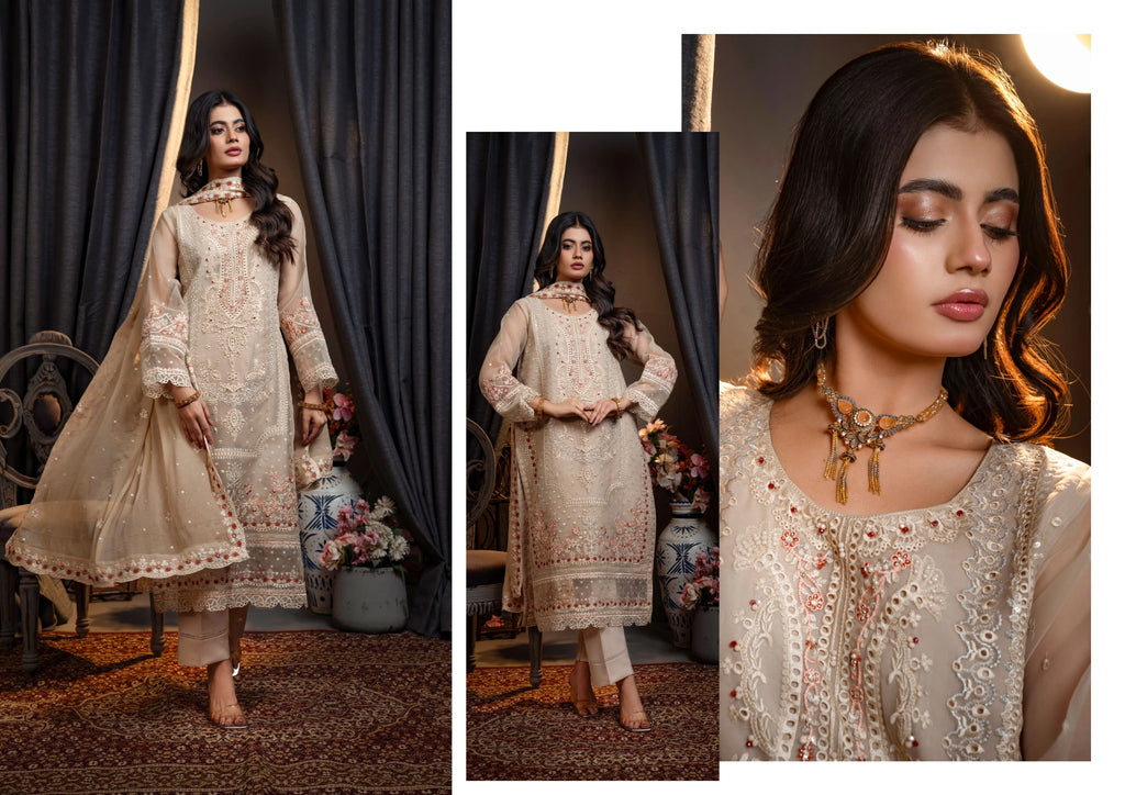 Luxury Embroidered 3 Piece Suit
