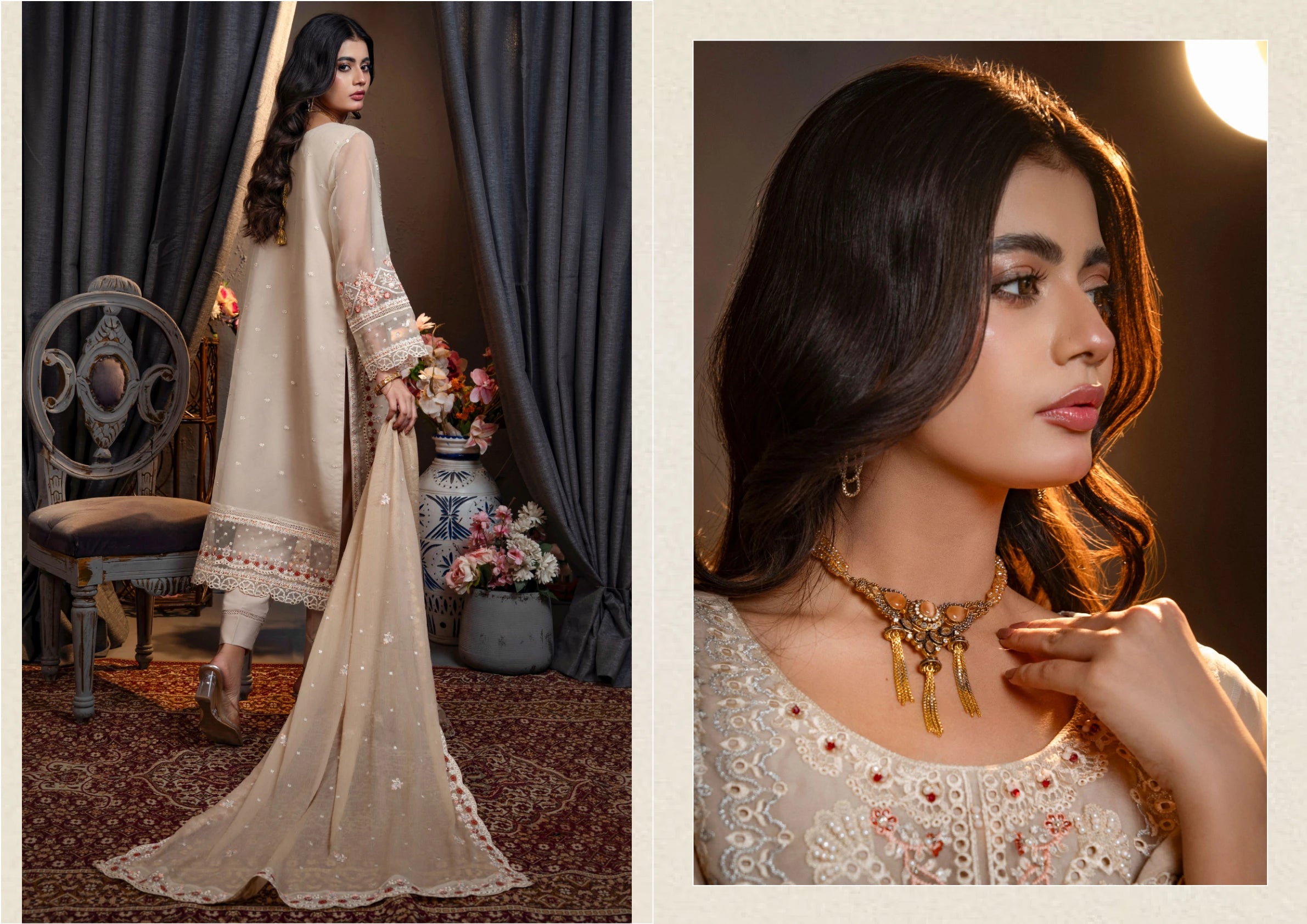 Luxury Embroidered 3 Piece Suit