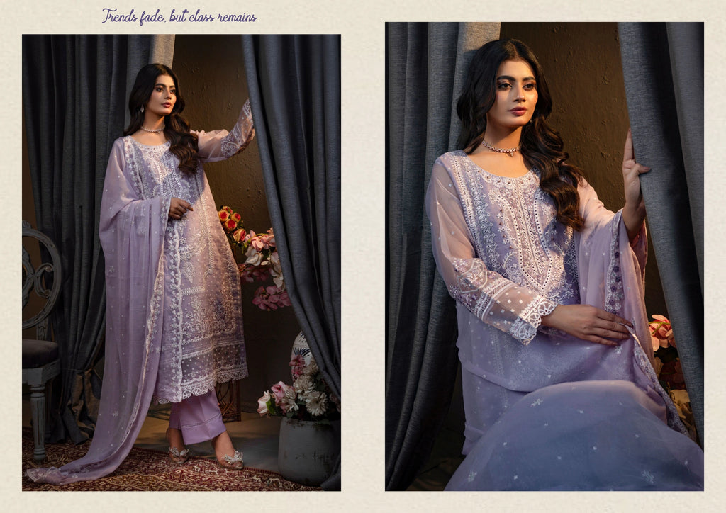 Luxury Plum Embroidered 3 Piece Suit