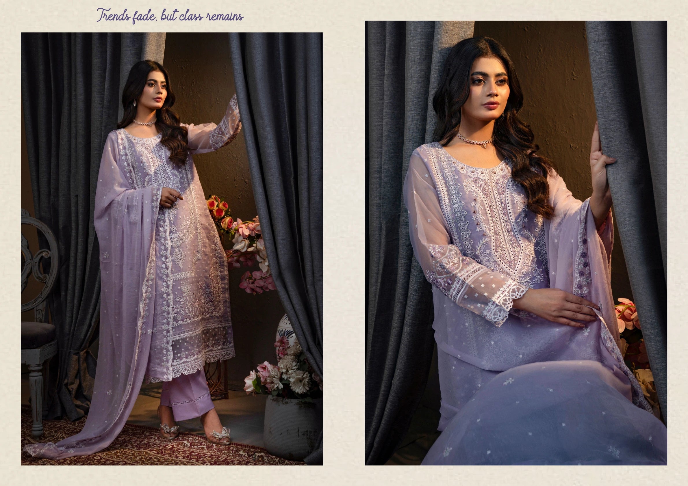 Luxury Plum Embroidered 3 Piece Suit