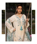 Ivory & Aqua Blue Embroidered Premium Lawn 3 Piece Suit | RASM UK