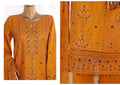 Luxury Deep Yellow Embroidered 3 Piece Suit
