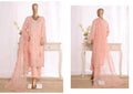 Luxury Pastel Peach Embroidered 3 Piece Suit