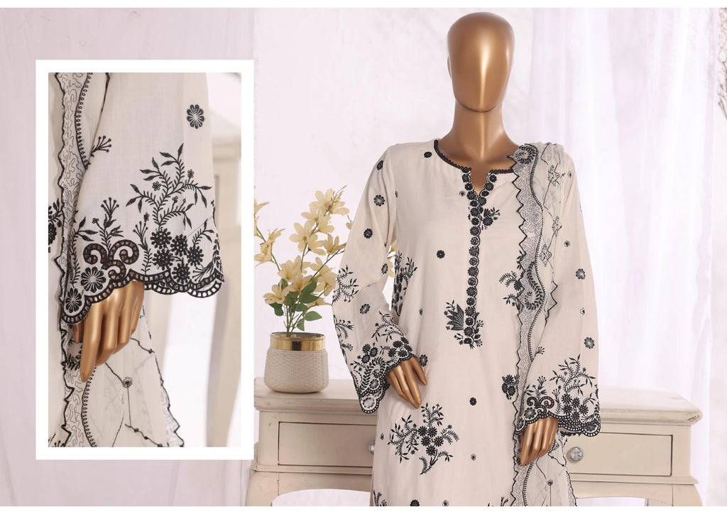 Luxury White Embroidered 3 Piece Suit